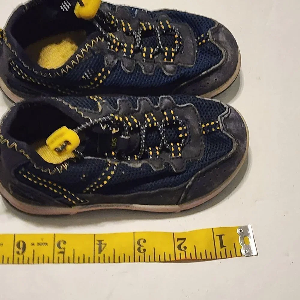 Lands End toddler hiking / water sandals shoes  size 7 M Blue Yellow Mesh